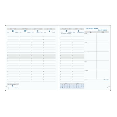 Agenda de bureau Elise - 1 semaine sur 2 pages - 18,5 x 22,5 cm - bleu - Exacompta