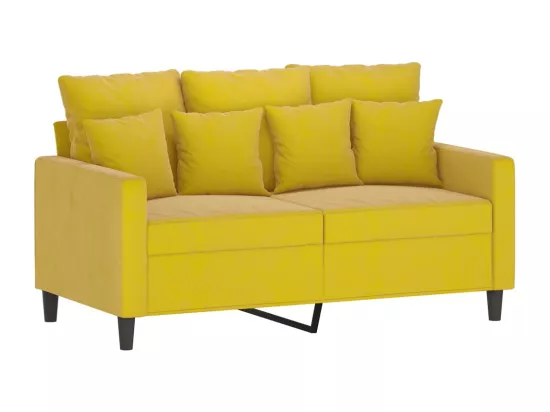 Ensemble de canapés 3 pièces avec coussins Jaune Velours