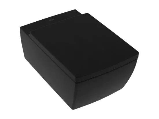 WC suspendu sans bride VILLEROY ET BOCH Memento 2.0 avec abattant Pure Black