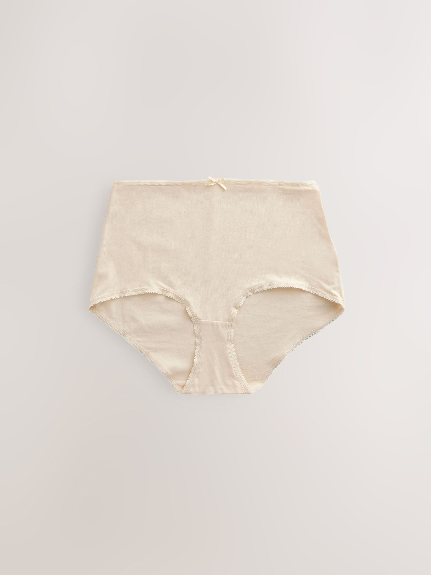 Zwart/pastelroze huidskleur/wit - Set van 7 slips met hoog katoengehalte