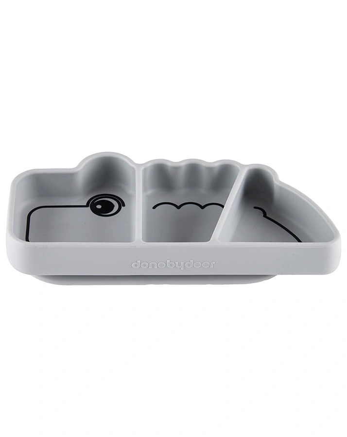 Silikon-Snackschale STICK&STAY – CROCO in grau
