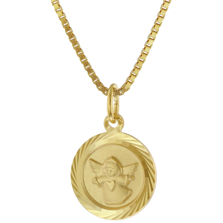 trendor Schutzengel Anhänger Gold 333 mit vergoldeter Silber-Halskette gold
