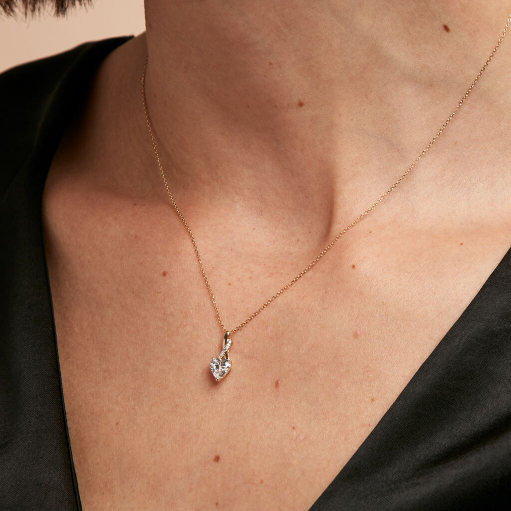 Collier Clothilde Or Jaune Oxyde De Zirconium