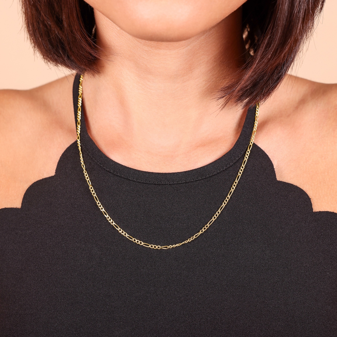 2.3mm Figarokette 750/18 K Gelbgold