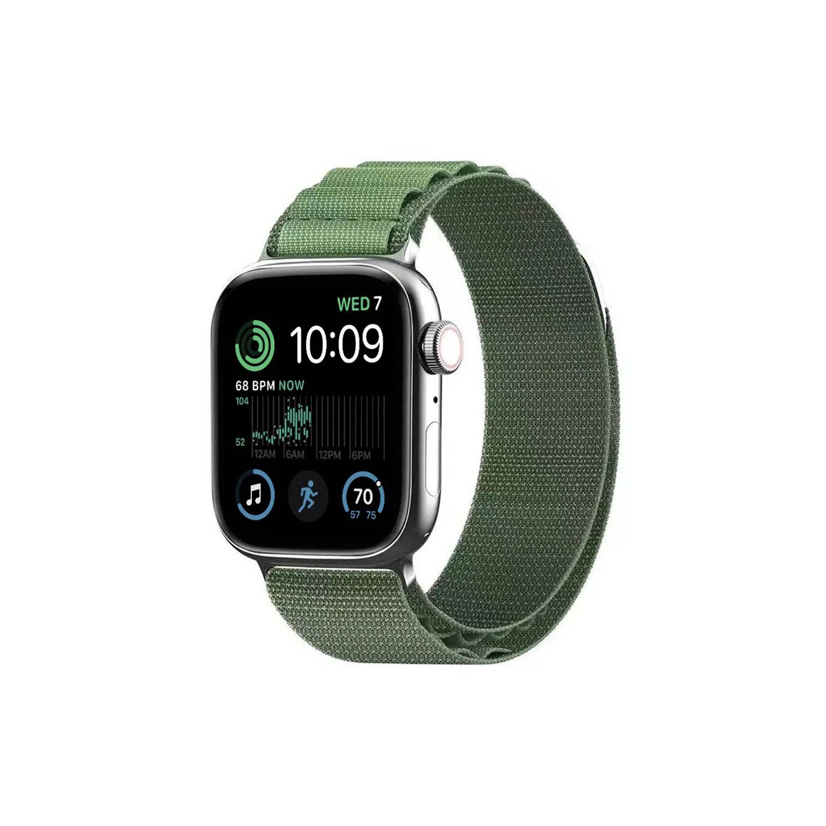 Artic Elastisk nylon armbånd Apple Watch SE 2022 (44mm) - Army