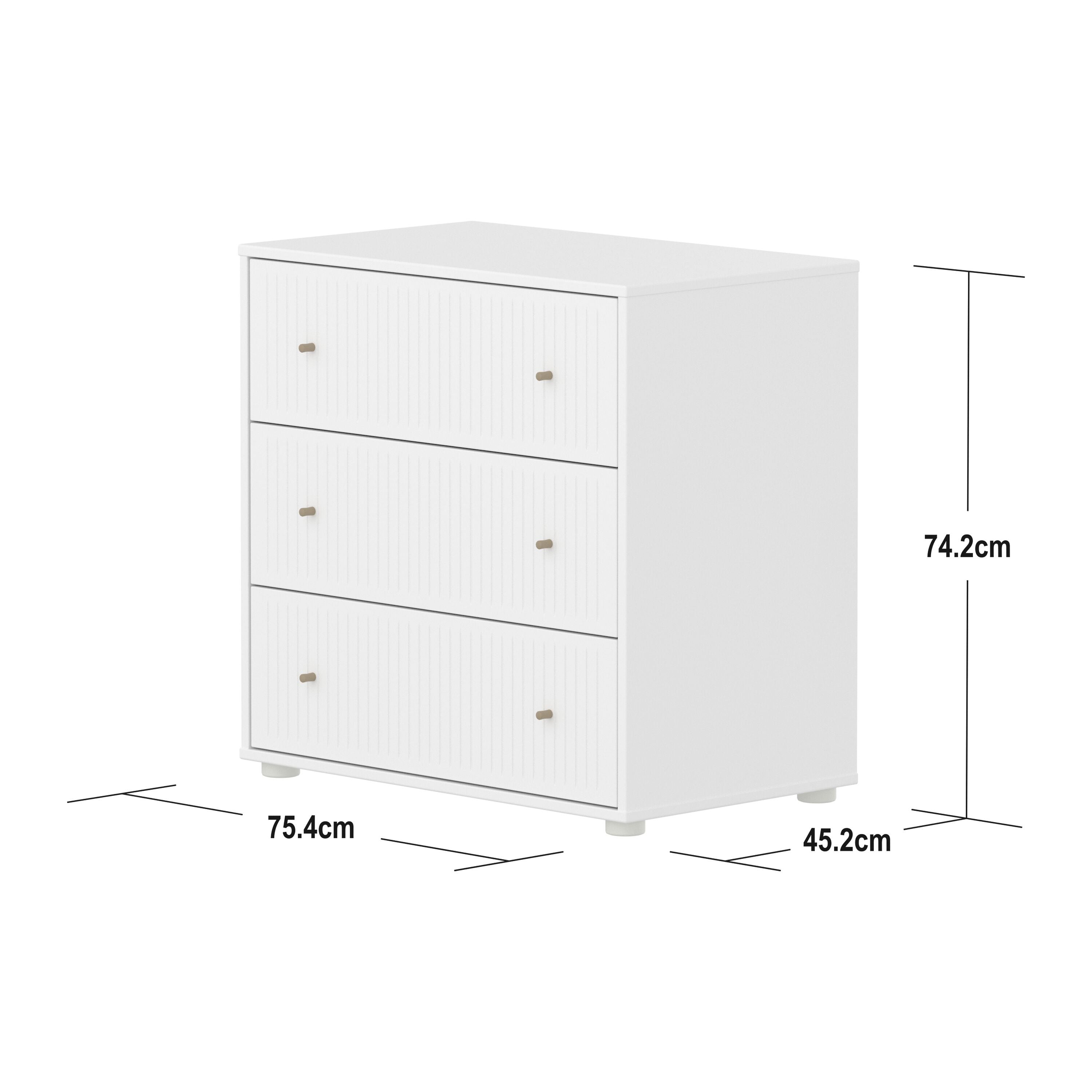 Flexa SAGA Kommode - Weiss / B: 75.0 cm x T: 45.0 cm x H: 74.0 cm