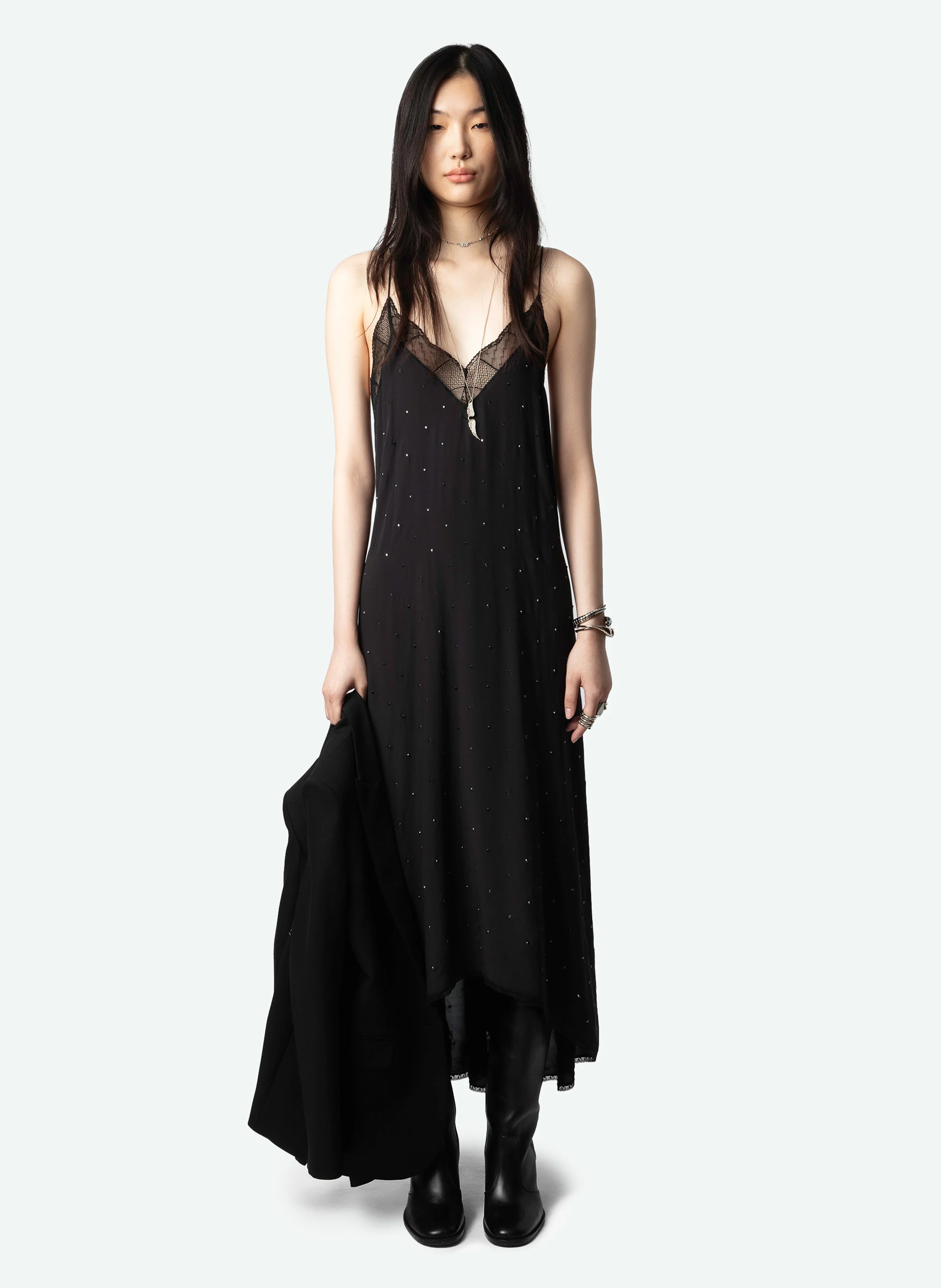 RISTY - Robe longue esprit lingerie | Bleu