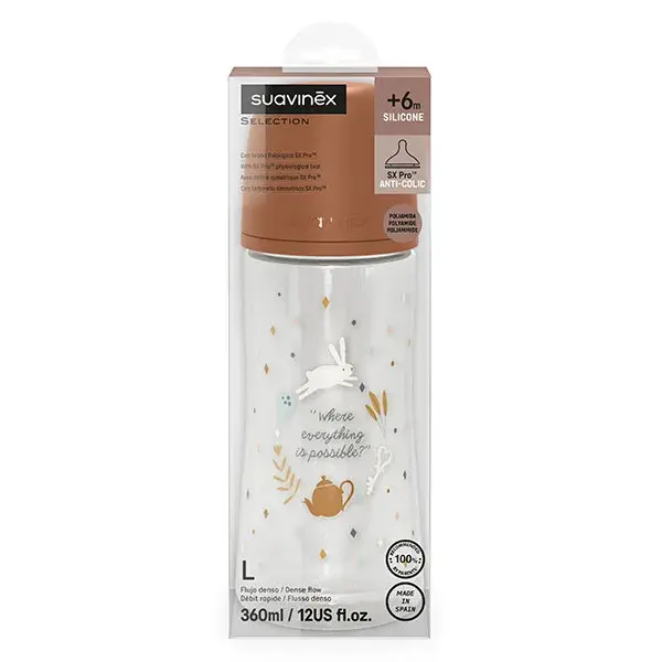 Mamadeira Suavinex Wonderland SXPro L com bico - Cor Camelo Wonderland - 360ml
