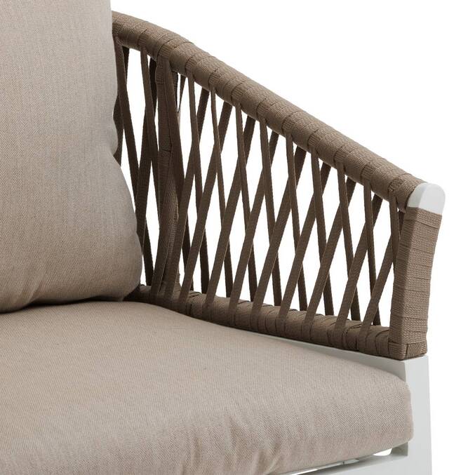 Lot de 2 fauteuils de jardin ORIENGO Taupe & Blanc