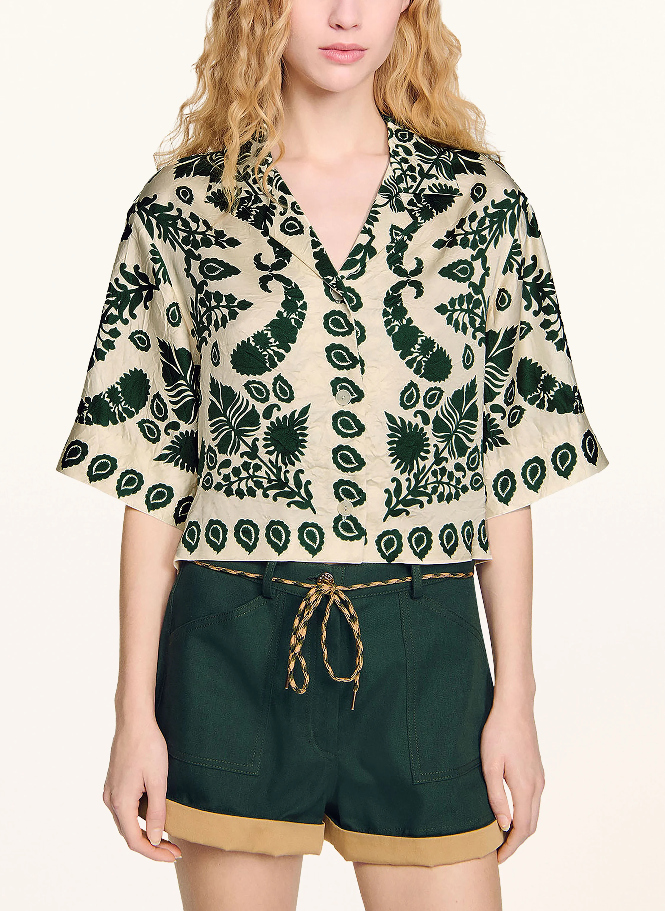 SANDRO Cropped-Hemdbluse