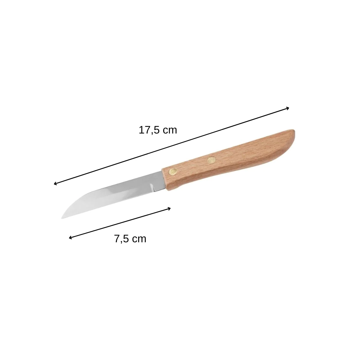 Lot de 2 couteaux d'office manche en bois lame de 7,5 cm Country Niros