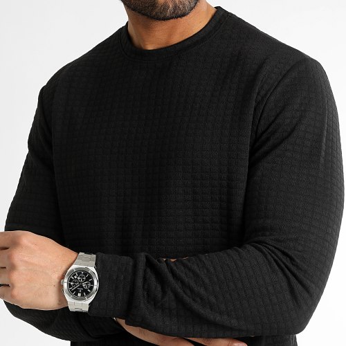 Sweat Crewneck Texturé Square 0167 Noir