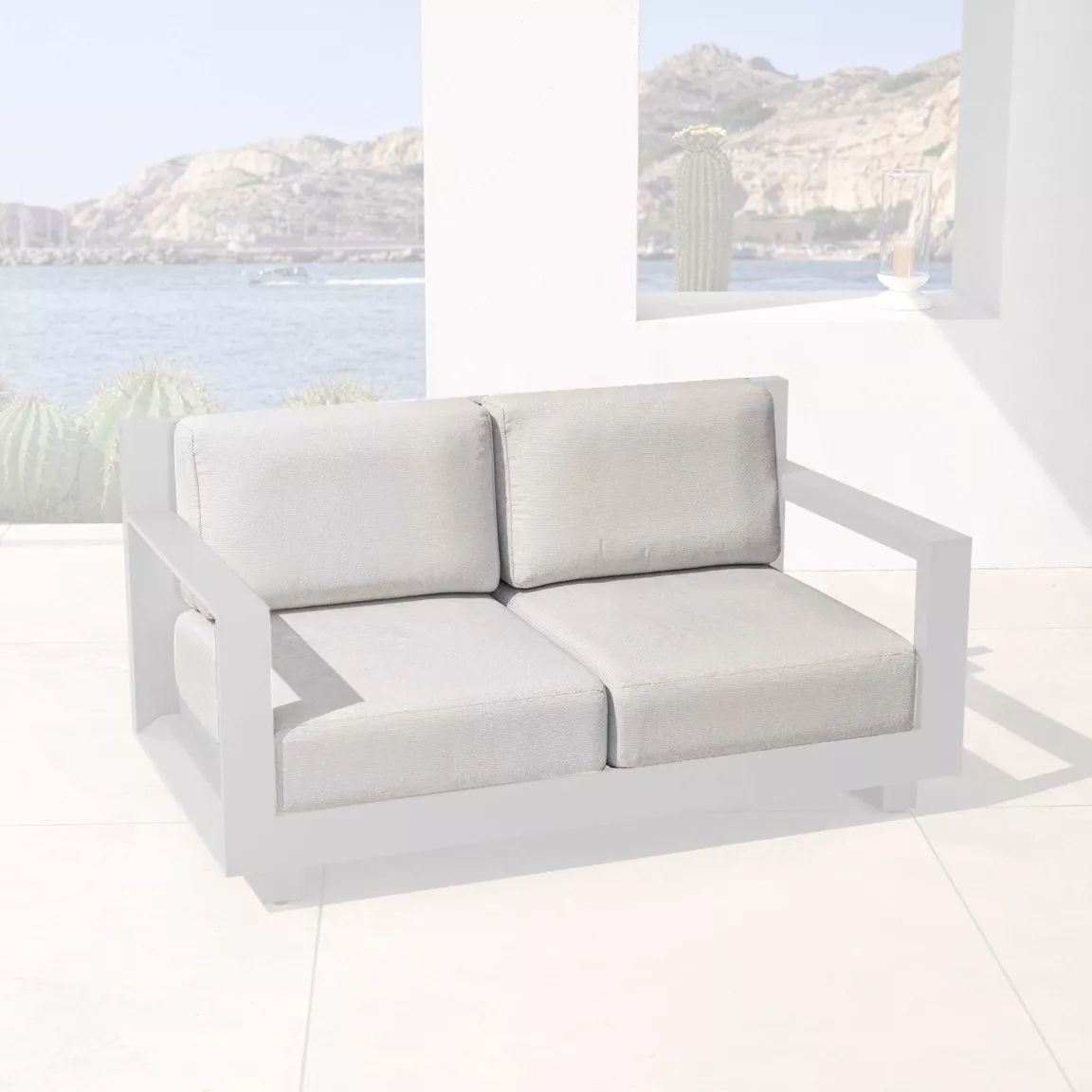 Housses de coussin de remplacement pour Canapé 2 places Elba Gris clair