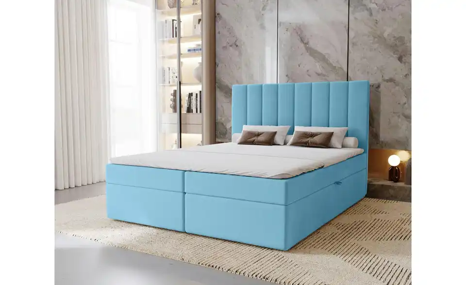 Boxspringbett 122 cm 120x200 cm Blau