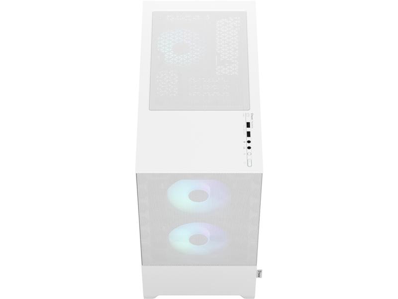 Fractal Design PC-Gehäuse Pop Mini Air RGB TG Weiss Eleganter Gaming-Mini-Tower mit Sichtfenster und RGB-Beleuchtung
