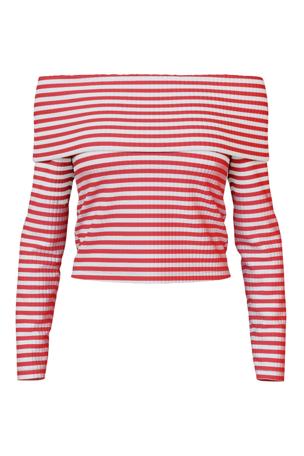 Pieces Pclaya Ls Off Shoulder Top 4700189 bright white high risk red