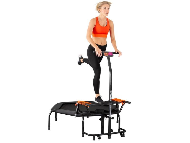 HAMMER Fitnesstrampolin JumpStep Pro mit Step-Board Fitness-Trampolin mit Transportrollen