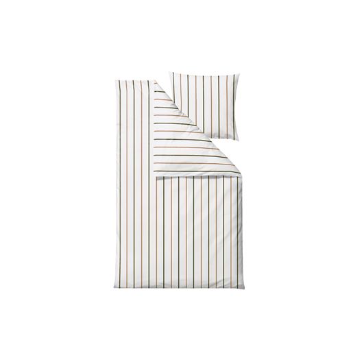 Södahl Organic Stripe Sengetøj, Hvid, 140x220 cm