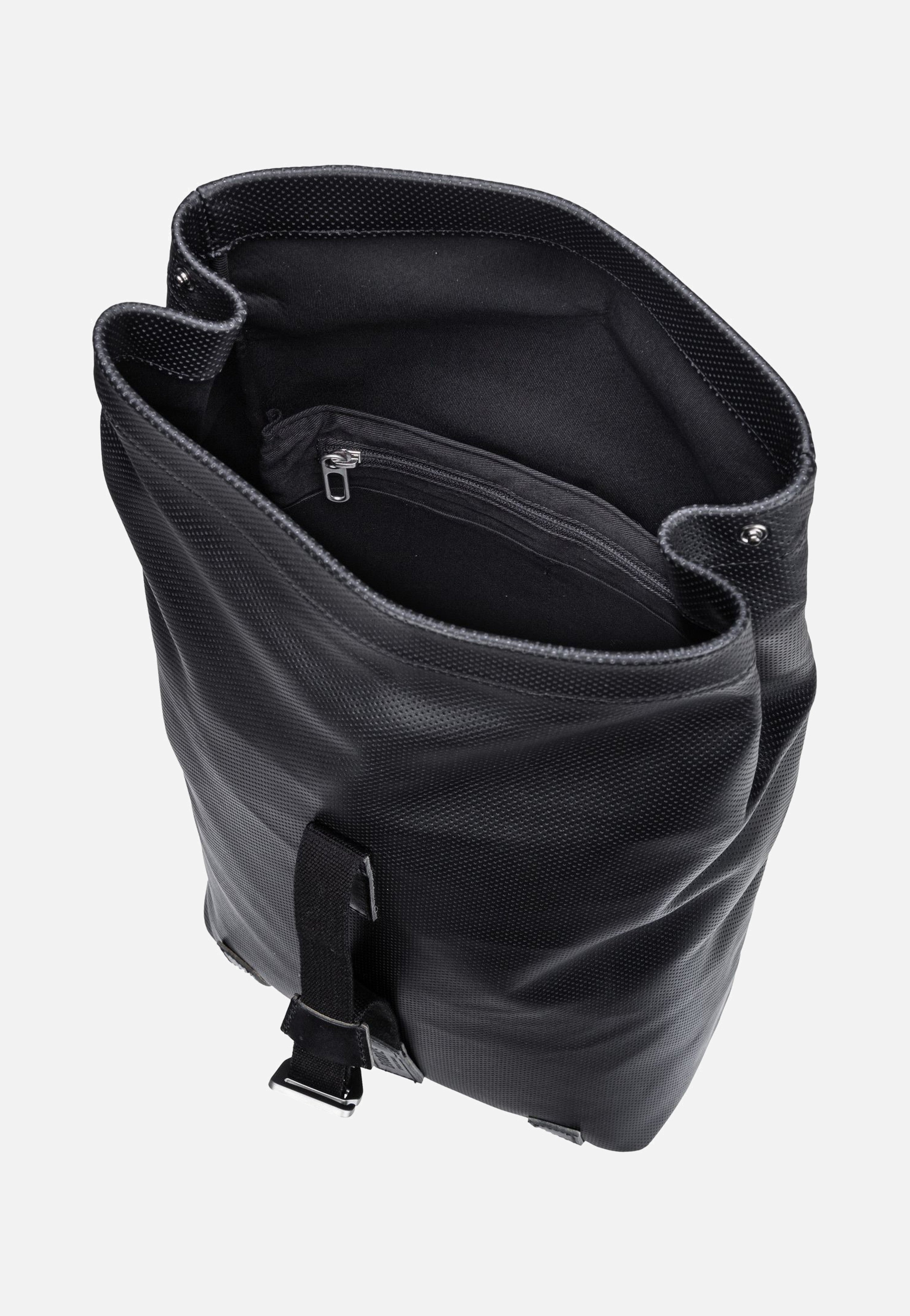 Pickwick Reflective Leather 12 L Black - Rolltop Rucksack