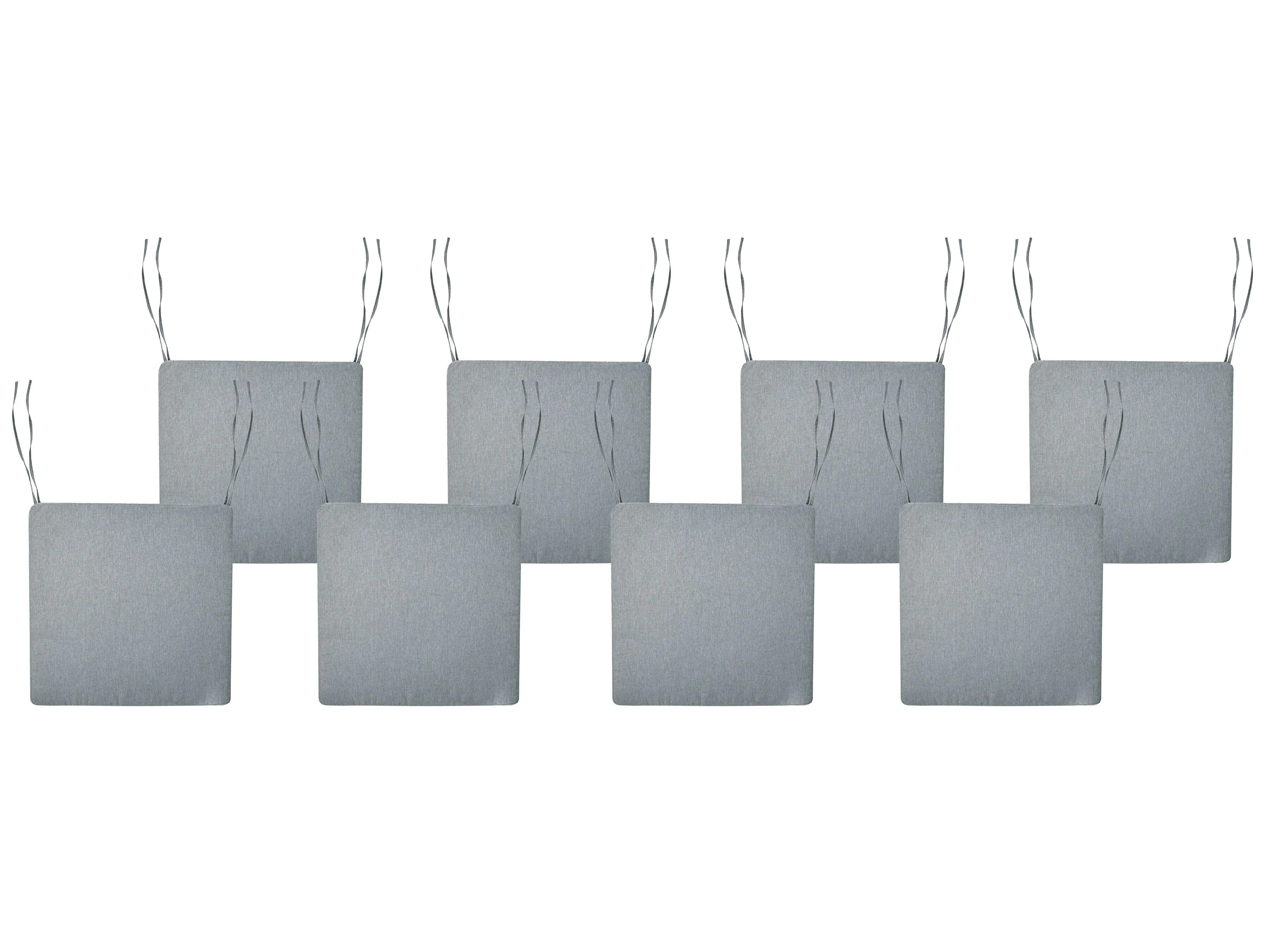 Set van 8 tuinzitkussens SASSARI PREMIUM 46 x 46 cm Grijs melange
