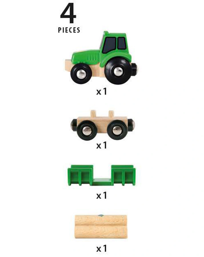 Traktor mit Holz-Anhänger