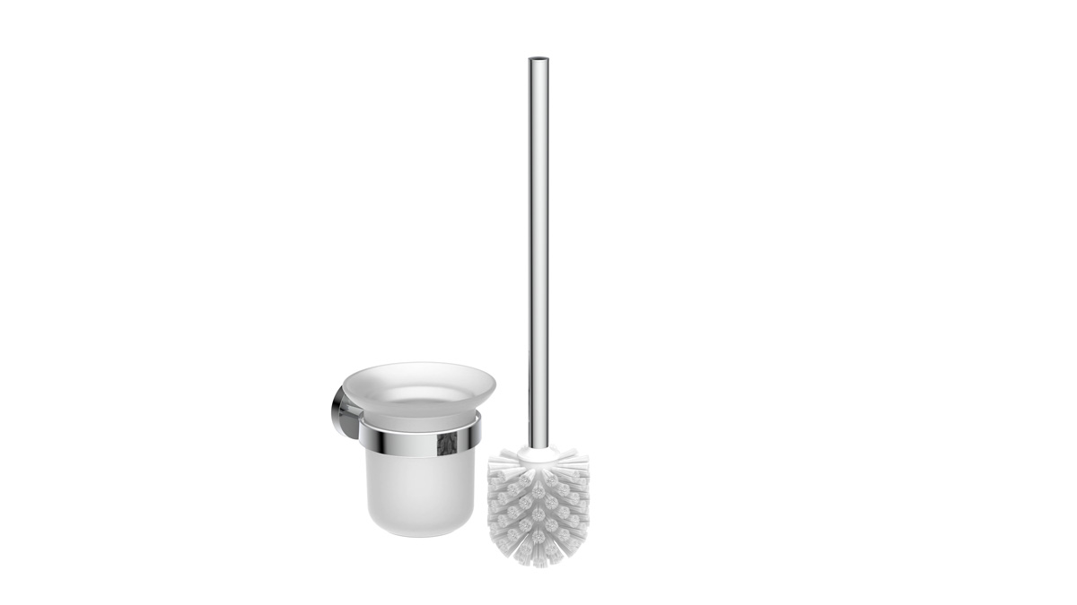 Schutte London toiletborstel met wandhouder chroom