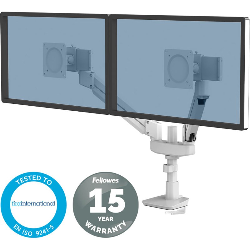 Bras support écran double compact avec glissières Tallo Top Mount Fellowes