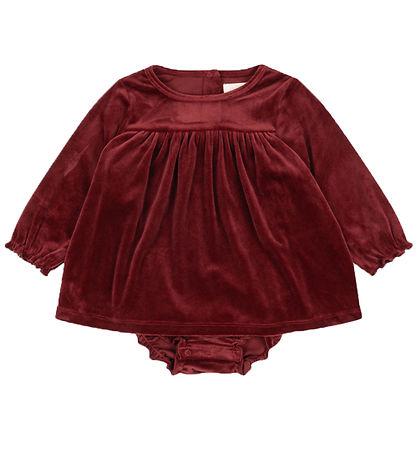 Konges Sløjd Kjolebody - Velour - Jingle - Rød Dahlia