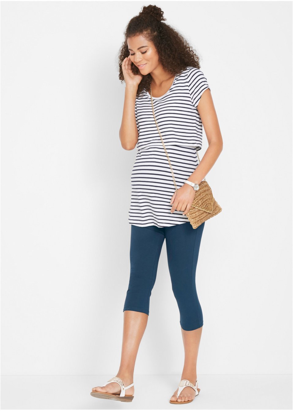 Lot de 2 leggings de grossesse coupe corsaire
