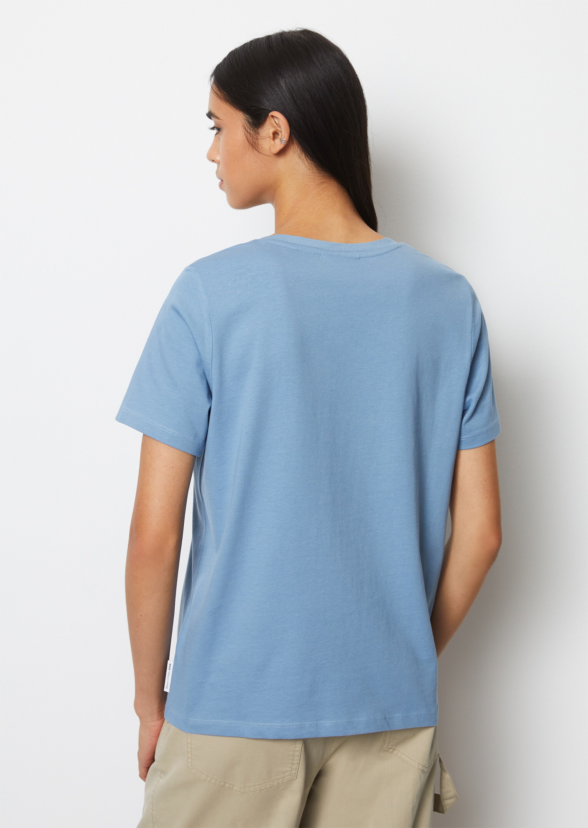 V-Neck-T-Shirt regularaus softem Baumwoll-Jersey