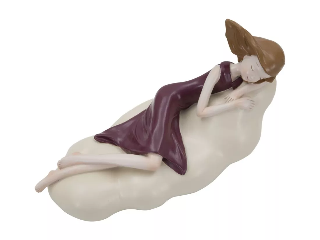 Statuette de femme en résine multicolore sur nuage cm 25x11x16
