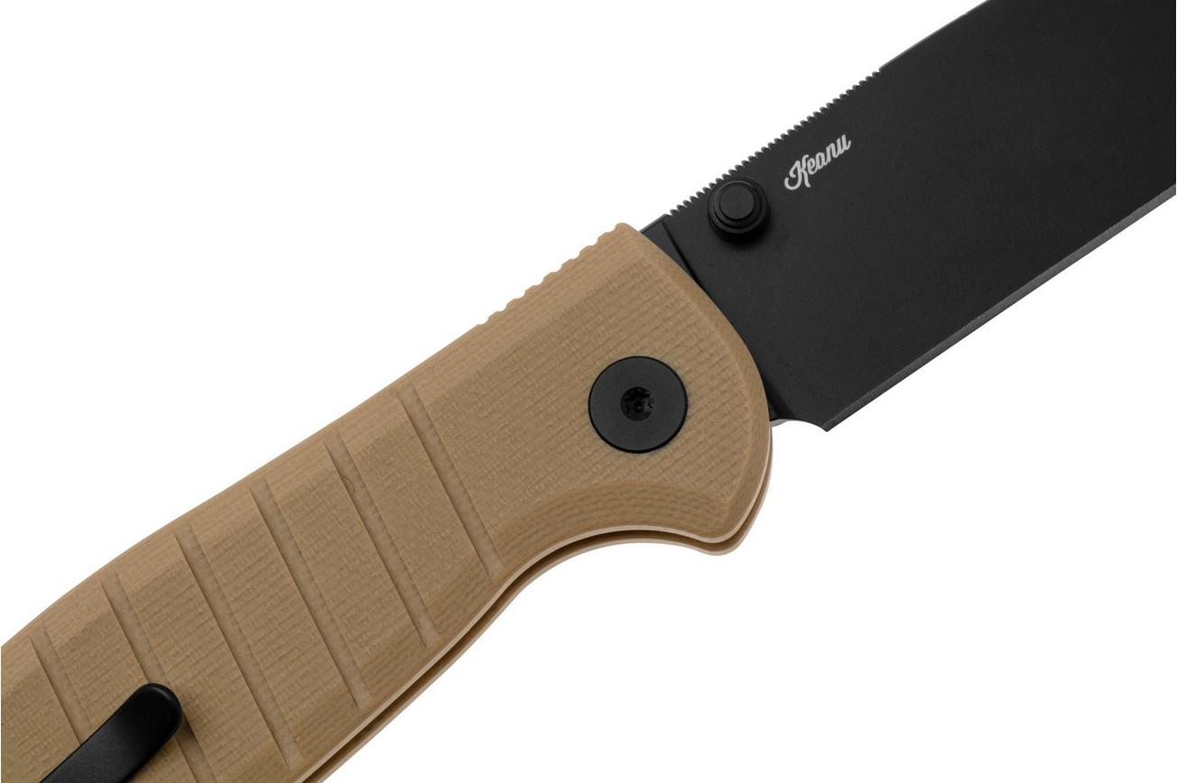 Bestechman Goodboy Jr BMK10F PVD D2, Khaki G10 zakmes, Keanu design