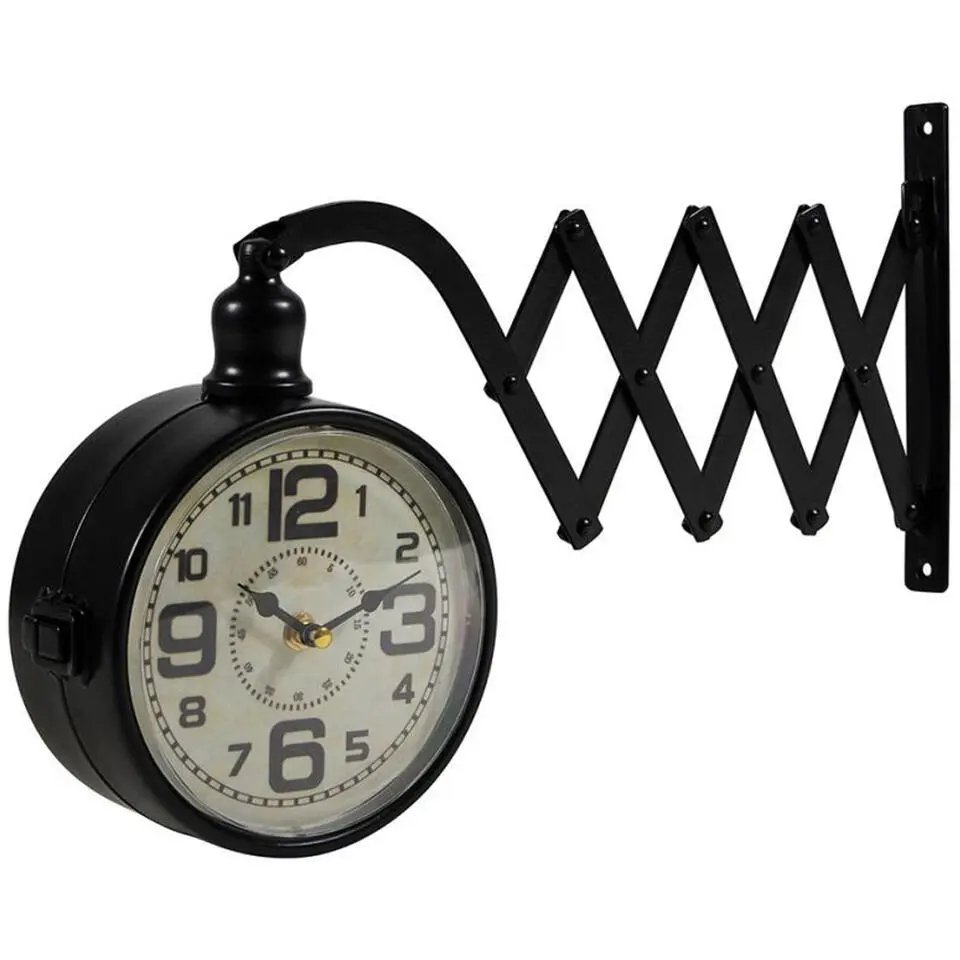 Ostaria Wandklok/muur klok - stretch - station - D16 cm - metaal