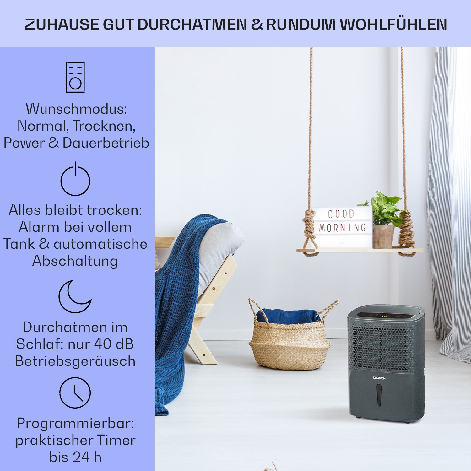 DryFy 10 Luftentfeuchter Dehumidifier 240W 10l/d 100m³/h 15-20m²