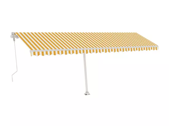 Auvent automatique capteur de vent/LED 600x300cm Jaune et blanc