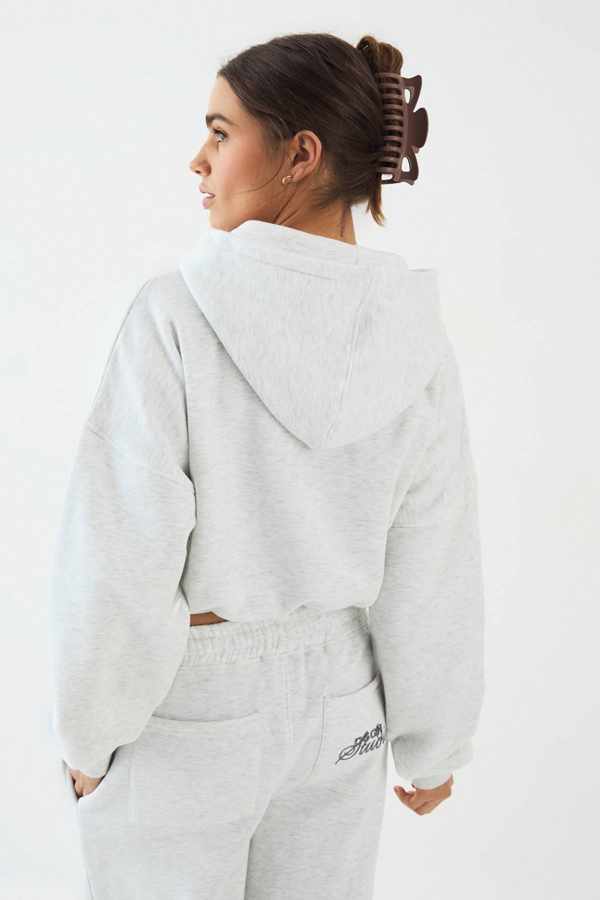 Sweat à Casynthétiqueche Zippé Ample DSGN Studio avec Appliqués Éponge