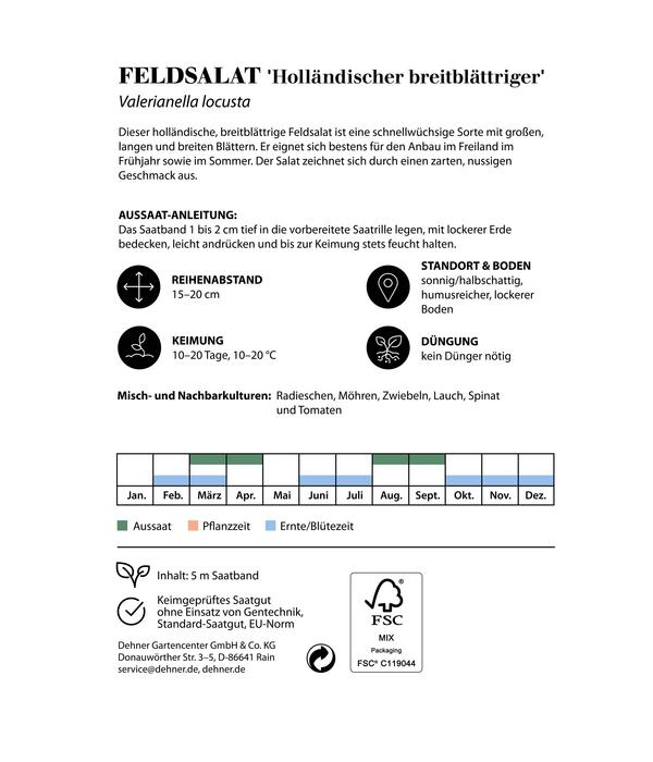 Dehner Saatband Feldsalat 'Holländischer