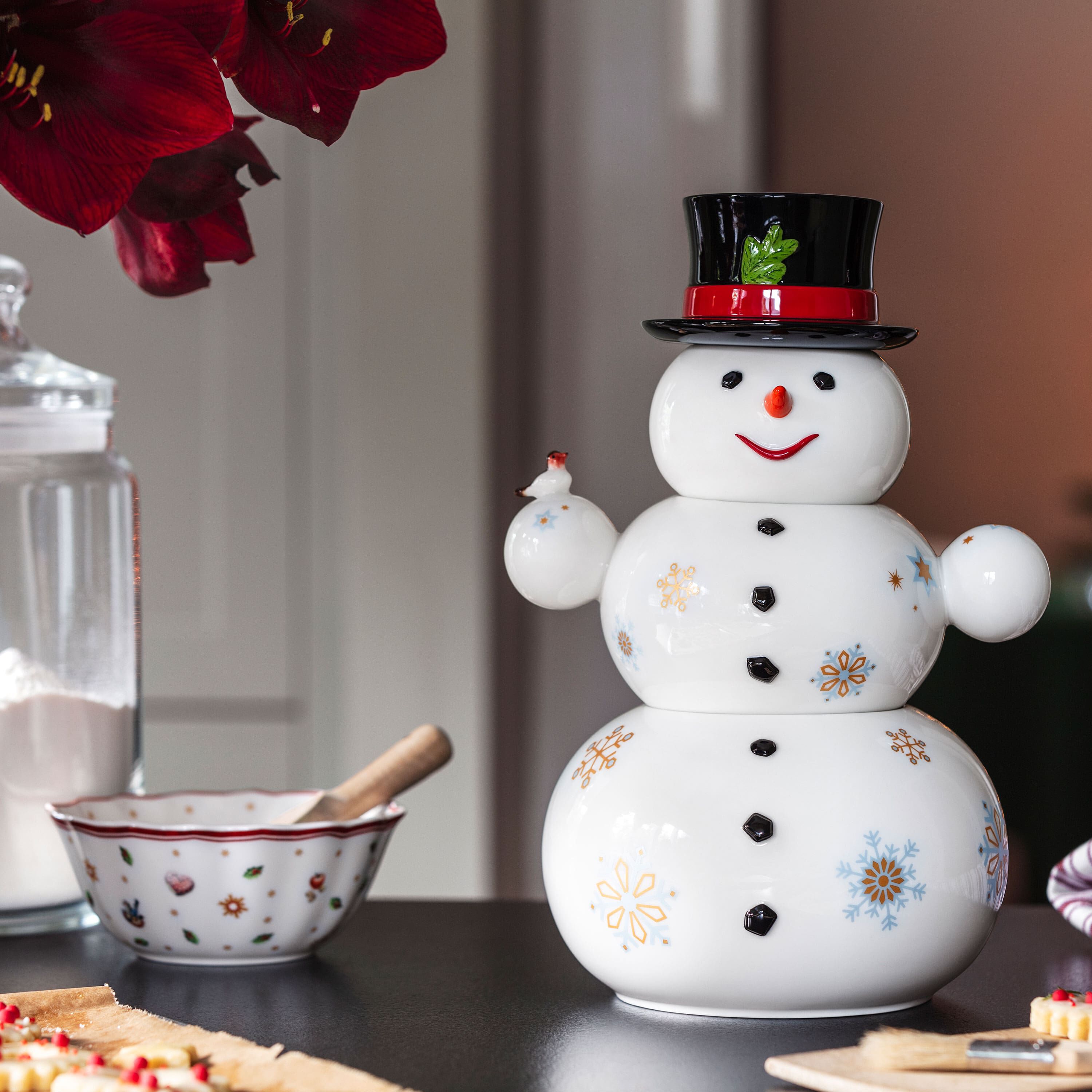 Christmas Toy's Cookie box White, 8.1'' x 7.1'' x 12.3'', Premium Porcelain