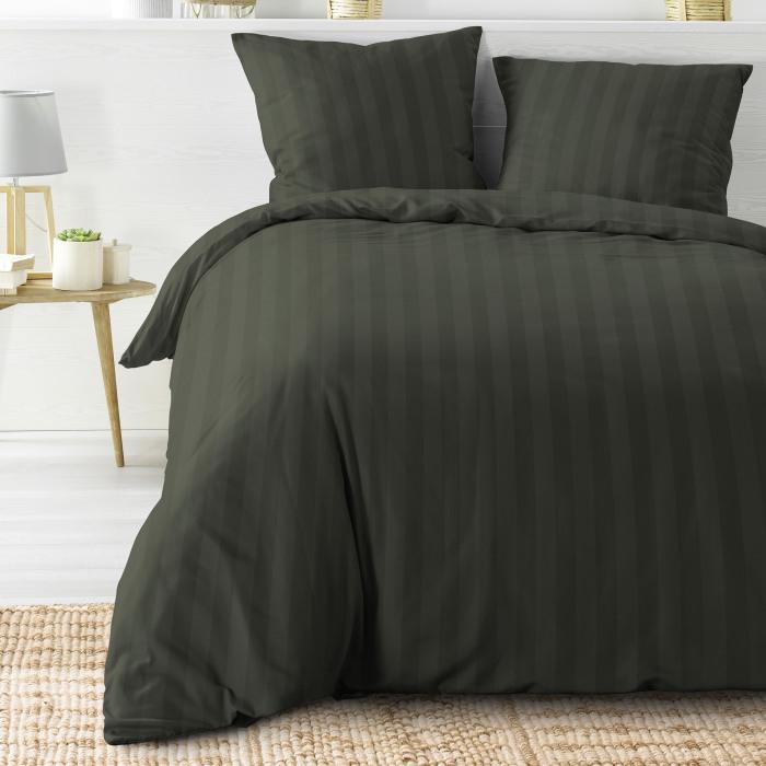 PARURE 240X220CM MICROFIBRE UNIE CLEO KAKI