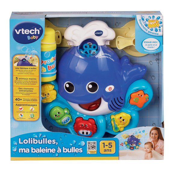 Jouet de bain Lolibulles, ma baleine à bulles