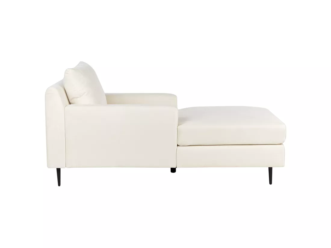 Chaise longue en velours beige GUERET