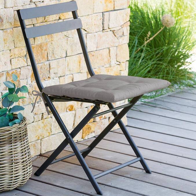 Galette de chaise carrée 4 points KORAI Ardoise
