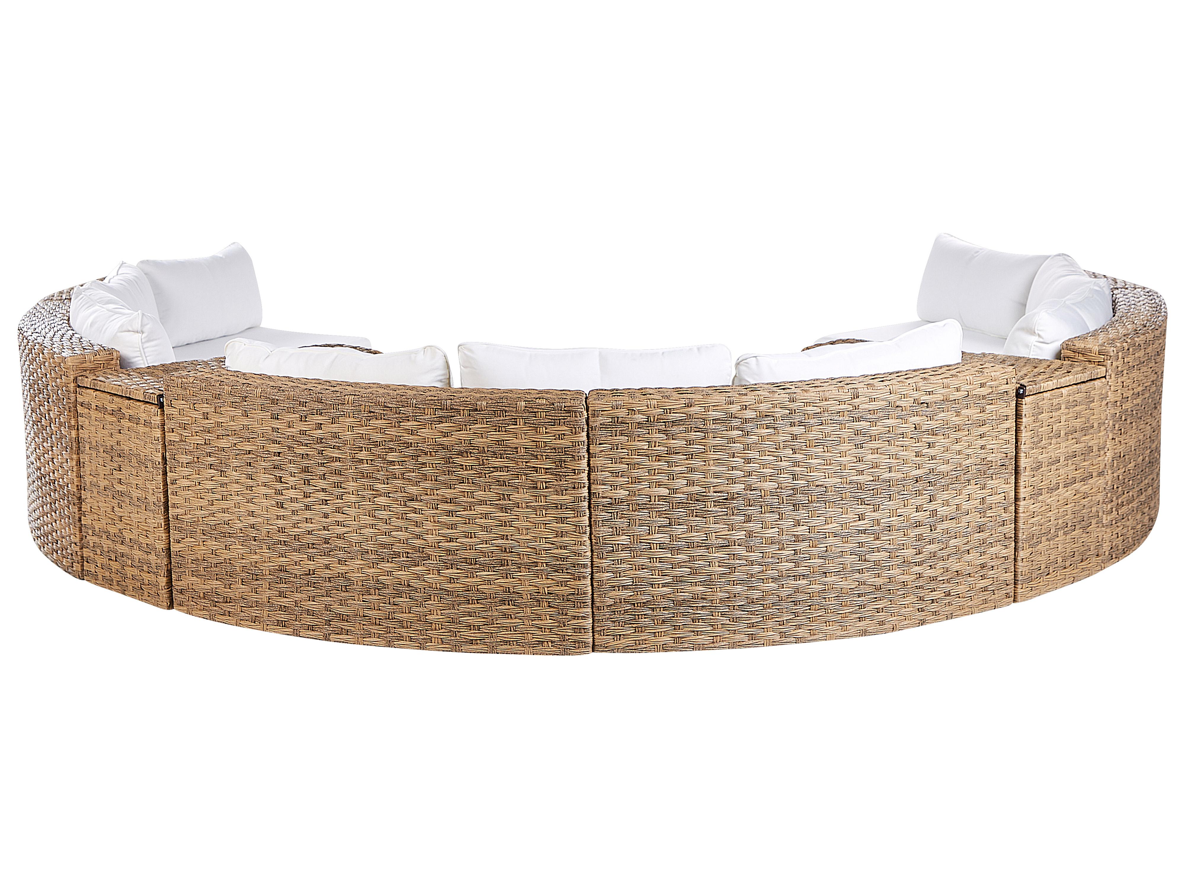 Loungeset met tafel 9-zits SEVERO PE rotan Goudbruin