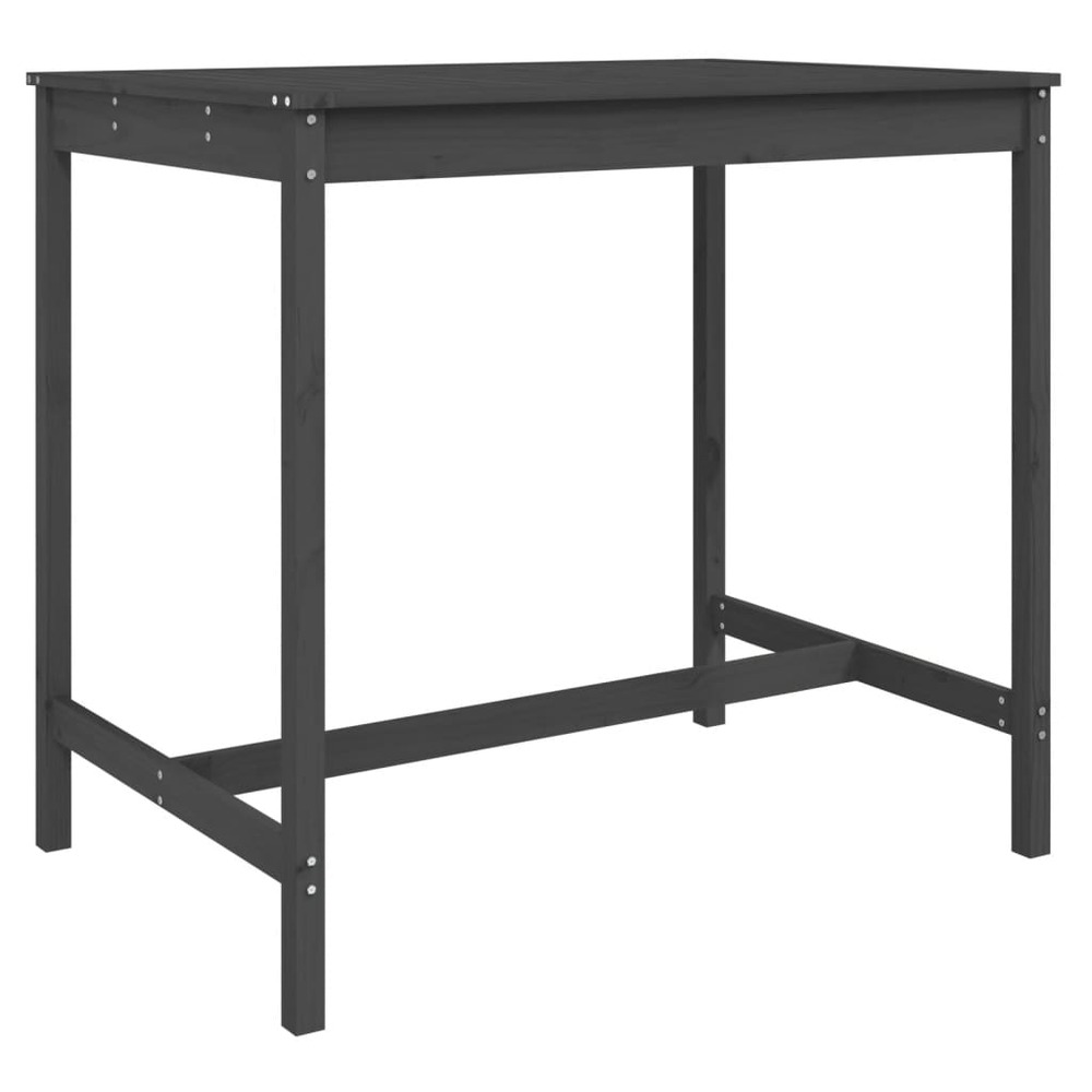 Ensemble de bar de jardin 5 pcs gris bois de pin massif