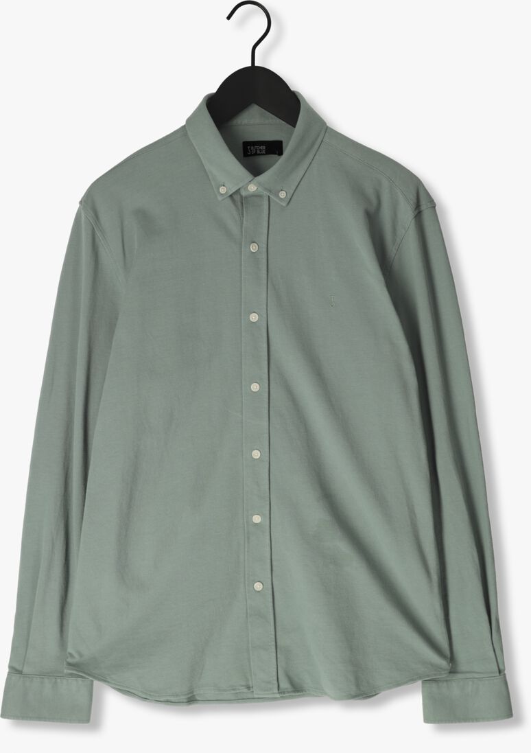 BUTCHER OF BLUE groene butcher of blue overshirt robbins clean pique shirt