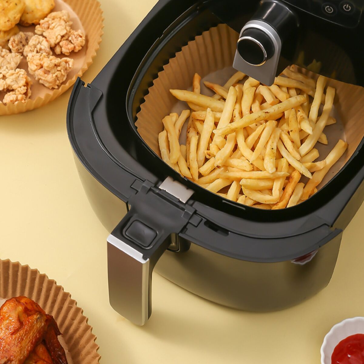 Bakepapir til airfryer 20x16 cm, 50 stk