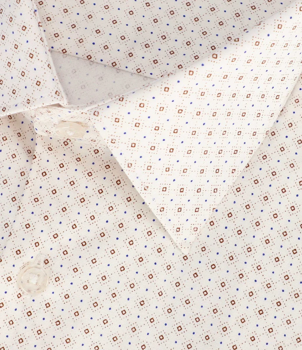 Chemise ville imprimée blanc marron PAIGE