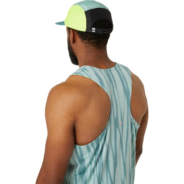 Casquette trail ASICS 5 PANEL CAP CELADON/SAFETY YELLOW