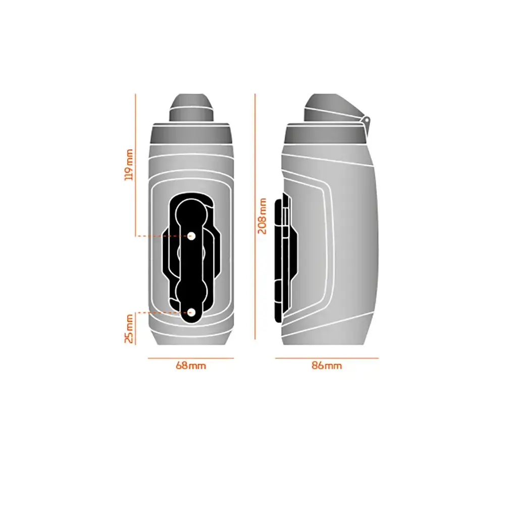 Fidlock Twist Bidon 590ml Zwart/Transparant met Bike Base Bevestiging