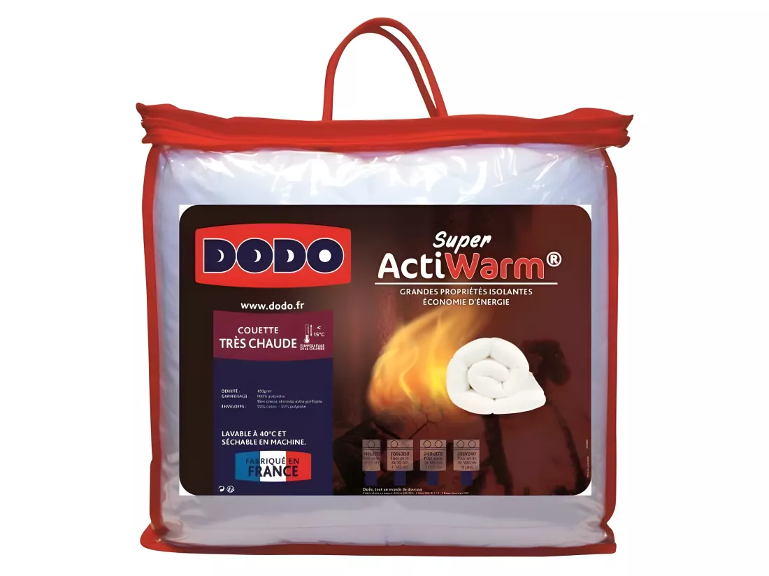 DODO Couette tres chaude 450g/m2 SUPER ACTIWARM 240x260 cm blanc